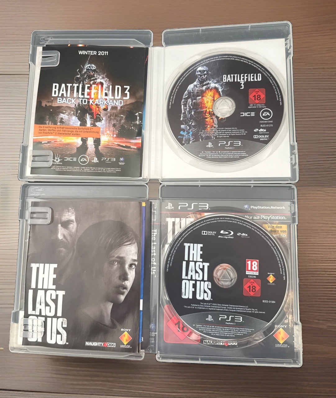 PS3 Spiele Bundle: The Last of Us, Call of Duty Black Ops 2, Battlefield 3 & 4⁠