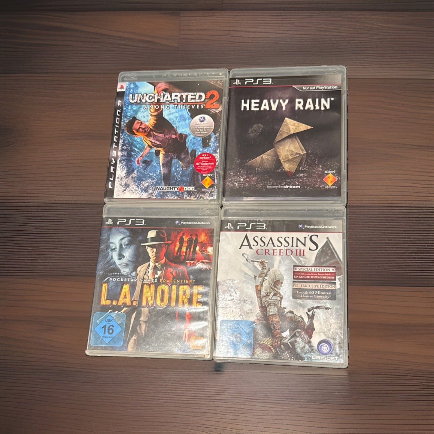 PS3 Action Bundle(USK 16):Uncharted 2, Heavy Rain, L.A. Noire, Assassin's Creed