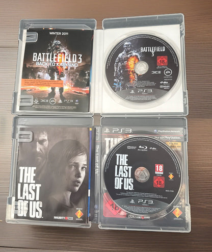PS3 Spiele Bundle: The Last of Us, Call of Duty Black Ops 2, Battlefield 3 & 4⁠